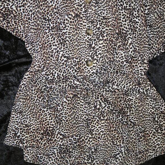 NEW Worthington Leopard XXL Cheetah Animal Print Tie Button Tunic Blouse Top NWT - Picture 5 of 14